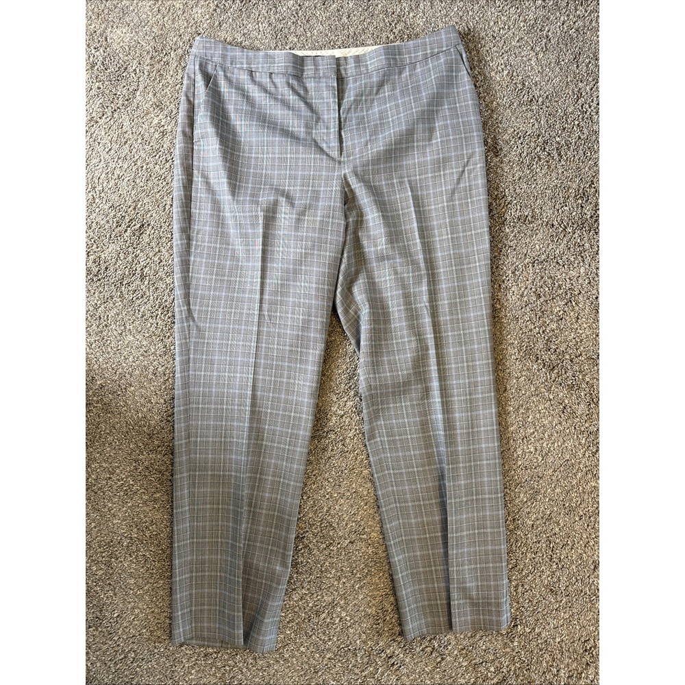 Talbots Women's Dress Pants Tapered Leg Plaid Flat Front Size 16